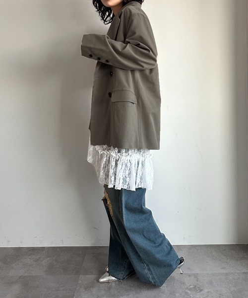 apres jour mignon（アプレジュールミニョン）の「【SETUP可能】オーバーＷジャケット【ZOZOTOWN限定アイテム】（テーラードジャケット・レディース・グレー/チャコールグレー/ネイビー/ブラック・フリー/X-LARGE）」の21枚目の写真