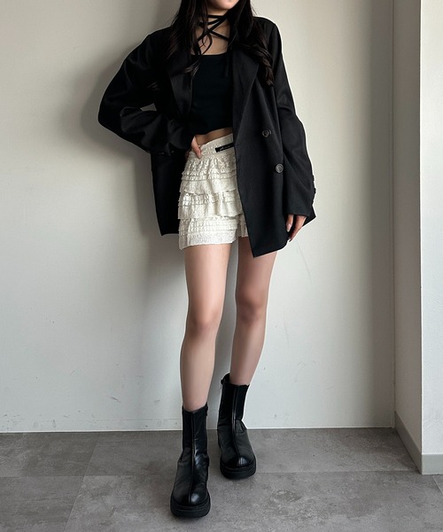 apres jour mignon（アプレジュールミニョン）の「【SETUP可能】オーバーＷジャケット【ZOZOTOWN限定アイテム】（テーラードジャケット・レディース・グレー/チャコールグレー/ネイビー/ブラック・フリー/X-LARGE）」の11枚目の写真