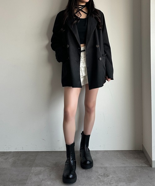 apres jour mignon（アプレジュールミニョン）の「【SETUP可能】オーバーＷジャケット【ZOZOTOWN限定アイテム】（テーラードジャケット・レディース・グレー/チャコールグレー/ネイビー/ブラック・フリー/X-LARGE）」の12枚目の写真