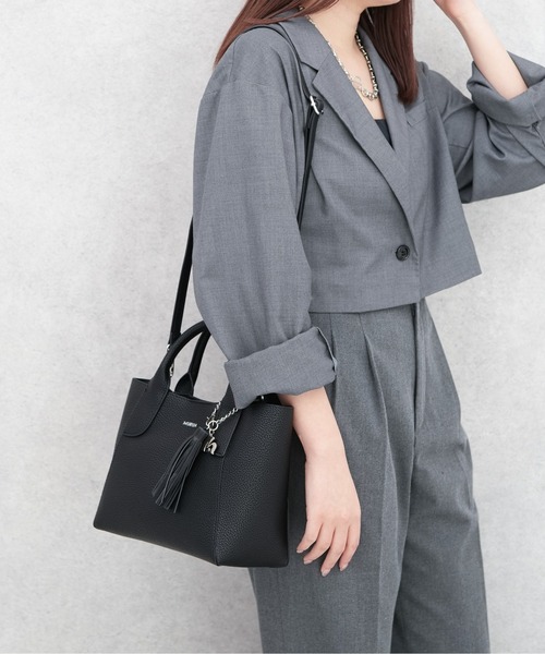 MURUA（ムルーア）の「【MURUA/ムルーア】 TASSEL SERIES　ハンドバッグ（ハンドバッグ・レディース・ネイビー/ブラック/ライトグレー・FREE）」の2枚目の写真