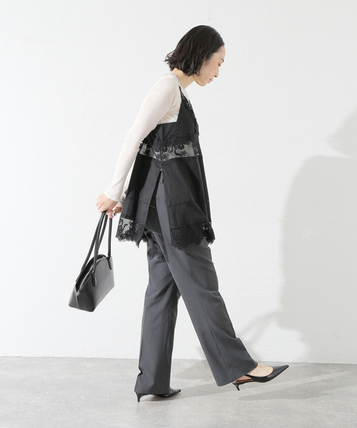 journal standard L'essage(ジャーナルスタンダードレサージュ)の「ケミカルレースキャミ(シャツ/ブラウス・レディース・ホワイト/ブラック・FREE)」の6枚目の写真