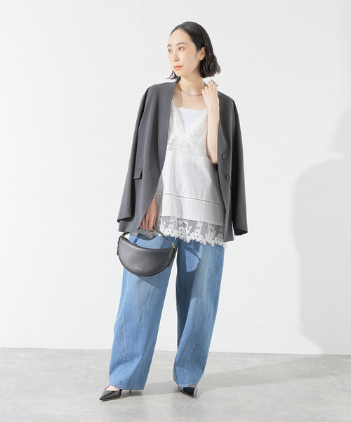journal standard L'essage(ジャーナルスタンダードレサージュ)の「ケミカルレースキャミ(シャツ/ブラウス・レディース・ホワイト/ブラック・FREE)」の10枚目の写真