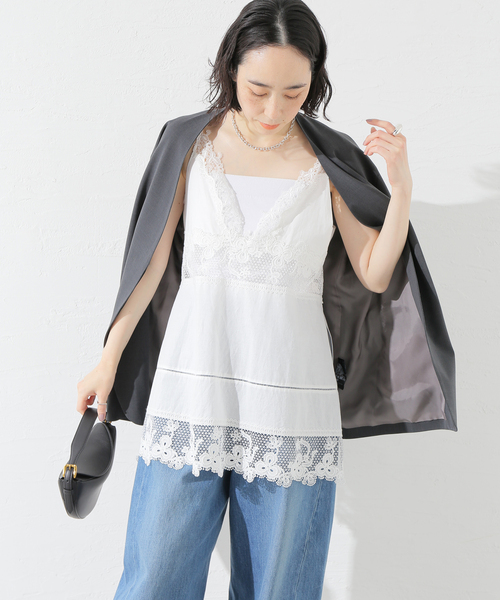 journal standard L'essage(ジャーナルスタンダードレサージュ)の「ケミカルレースキャミ(シャツ/ブラウス・レディース・ホワイト/ブラック・FREE)」の14枚目の写真