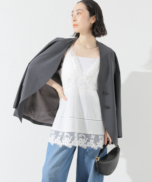 journal standard L'essage(ジャーナルスタンダードレサージュ)の「ケミカルレースキャミ(シャツ/ブラウス・レディース・ホワイト/ブラック・FREE)」の15枚目の写真
