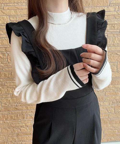Nana（ナナ）の「フリルオールインワン（サロペット/オーバーオール・レディース・ブラック・FREE）」の2枚目の写真