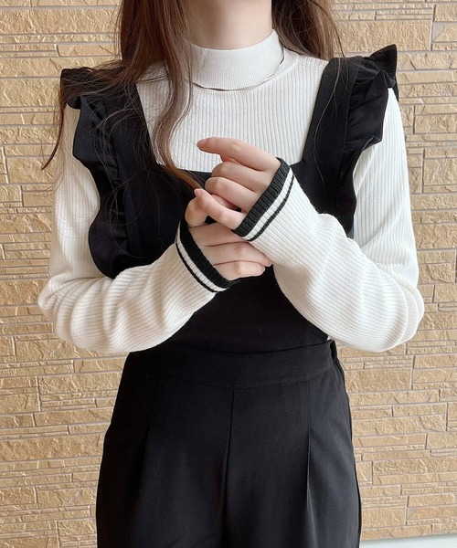 Nana（ナナ）の「フリルオールインワン（サロペット/オーバーオール・レディース・ブラック・FREE）」の4枚目の写真