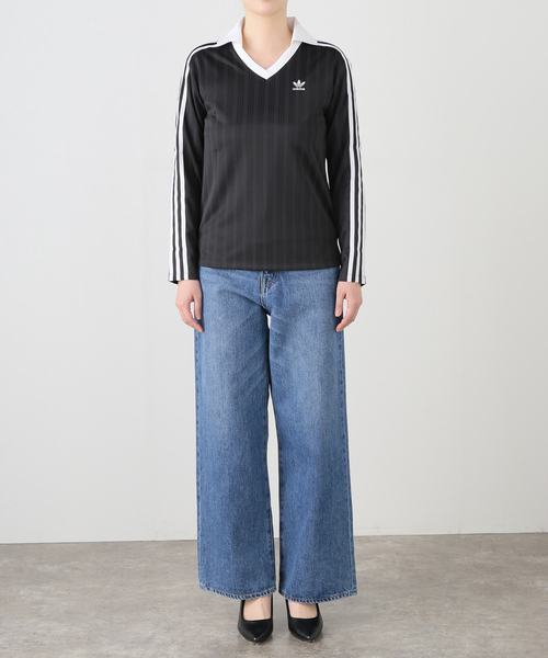 JOINT WORKS（ジョイントワークス）の「adidas/ アディダス V-NECK LS TEE（Tシャツ/カットソー・レディース・ブラック・SMALL）」の5枚目の写真