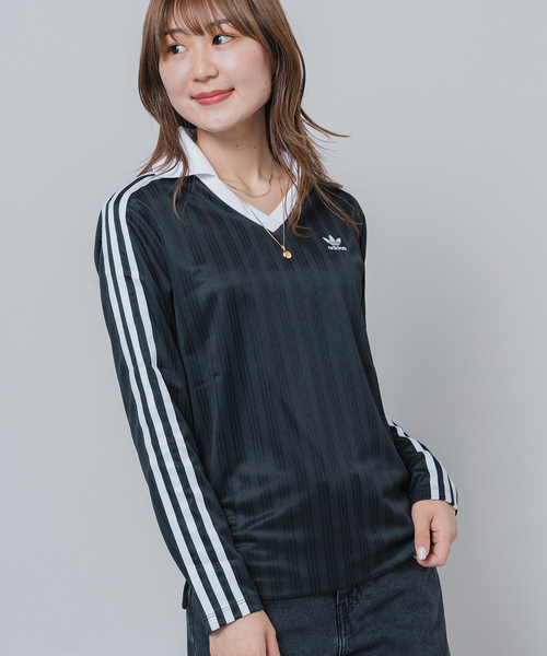 adidas ネイビー Vネック シャツ Lサイズ セール】adidas/ アディダス V-NECK LS TEE（Tシャツ/カットソー