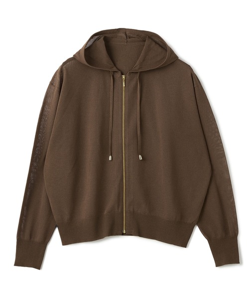 セール】《洗える》サマナチュラ シアーニットZIPパーカー【CF/クロス