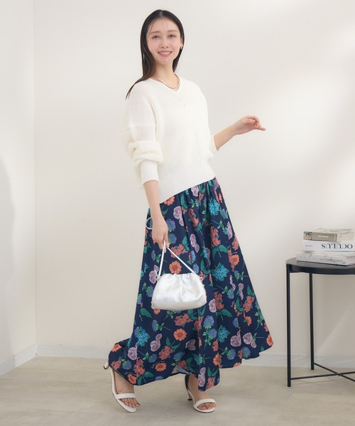 KATHARINE ROSS(キャサリンロス)の「【KATHARINE ROSS】イマジナリーフラワープリントスカート(スカート・レディース・アイボリー/ネイビー・MEDIUM)」の13枚目の写真