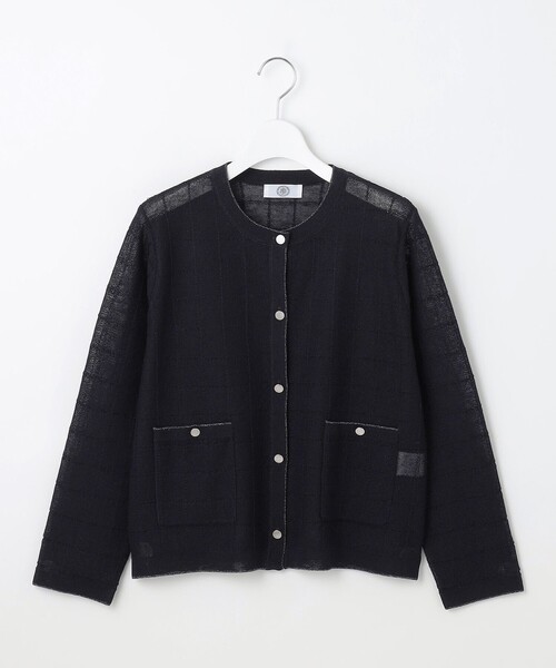 J.PRESS（ジェイプレス）の「【洗える】WINDY JACKET ニット ジャケット（ニット/セーター・レディース・ライトグレー系/ネイビー系/ホワイト系・MEDIUM/LARGE）」の9枚目の写真