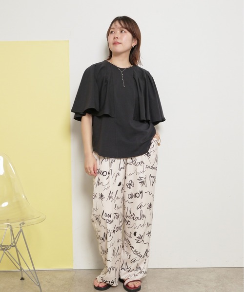 tシャツ ケープ風 裾ラウンドデザイン キレイ目カットソー Tシャツ レディース ケープ風 裾ラウンドデザイン キレイ目カットソー Tシャツ Palm
