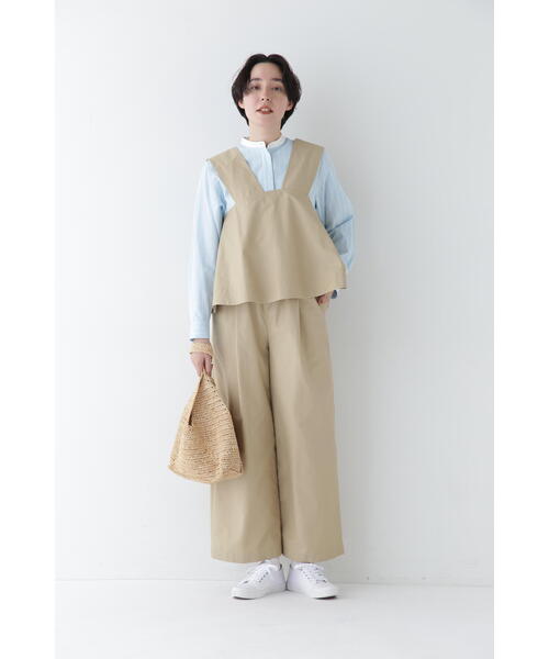 human woman（ヒューマンウーマン）の「◆Ｃ／Ｎソフトツイルワンピース（つなぎ/オールインワン・レディース・ネイビー/ベージュ・MEDIUM）」の7枚目の写真