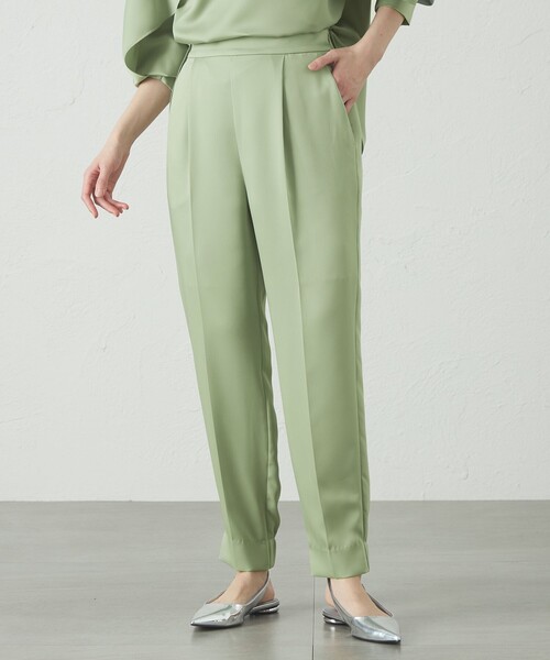 CAST:(キャストコロン)の「【セットアップ対応/オンでもオフでも活躍】サテンジョッパーズパンツ(その他パンツ・レディース・グリーン/ネイビー/ベージュ・S/M)」の3枚目の写真