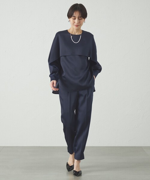 CAST:(キャストコロン)の「【セットアップ対応/オンでもオフでも活躍】サテンジョッパーズパンツ(その他パンツ・レディース・グリーン/ネイビー/ベージュ・S/M)」の16枚目の写真