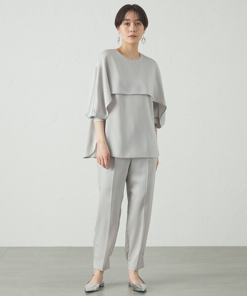 CAST:(キャストコロン)の「【セットアップ対応/オンでもオフでも活躍】サテンジョッパーズパンツ(その他パンツ・レディース・グリーン/ネイビー/ベージュ・S/M)」の14枚目の写真