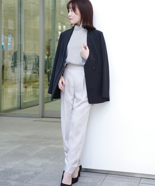 CAST:(キャストコロン)の「【セットアップ対応/オンでもオフでも活躍】サテンジョッパーズパンツ(その他パンツ・レディース・グリーン/ネイビー/ベージュ・S/M)」の11枚目の写真