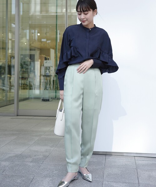 CAST:(キャストコロン)の「【セットアップ対応/オンでもオフでも活躍】サテンジョッパーズパンツ(その他パンツ・レディース・グリーン/ネイビー/ベージュ・S/M)」の10枚目の写真