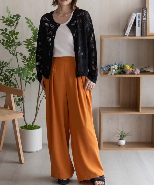 NAVY(ネイビー)の「nAvy SARARI ウェーブワイドパンツ(その他パンツ・レディース・チャコールグレー/ブラック/オレンジ/ベージュ/ブラウン・M/L)」の21枚目の写真