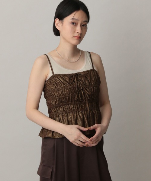 A part by(アパートバイ)の「ハクキャミビスチェ(キャミソール・レディース・チャコールグレー/ブラウン/ライトベージュ・FREE)」の1枚目の写真