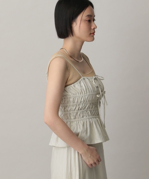 A part by(アパートバイ)の「ハクキャミビスチェ(キャミソール・レディース・チャコールグレー/ブラウン/ライトベージュ・FREE)」の21枚目の写真