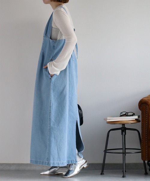 cepo（セポ）の「〈2way〉〈セットアップ対応〉デニムジャンパースカート（ジャンパースカート・レディース・ブルー系2/ブルー系3・M）」の9枚目の写真