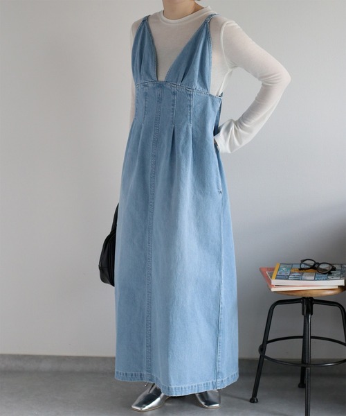cepo（セポ）の「〈2way〉〈セットアップ対応〉デニムジャンパースカート（ジャンパースカート・レディース・ブルー系2/ブルー系3・M）」の8枚目の写真