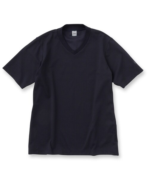 TAKEO KIKUCHI(タケオキクチ)の「テーラードジャージ Vネック(Tシャツ/カットソー・メンズ・ブラック/ホワイト/ネイビー・03/01/02/04/05)」の4枚目の写真
