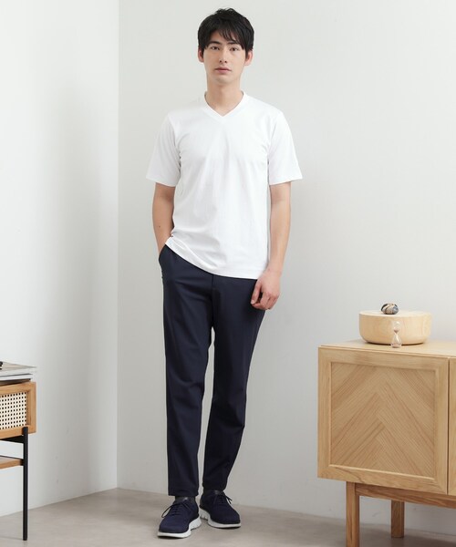 TAKEO KIKUCHI(タケオキクチ)の「テーラードジャージ Vネック(Tシャツ/カットソー・メンズ・ブラック/ホワイト/ネイビー・03/01/02/04/05)」の14枚目の写真