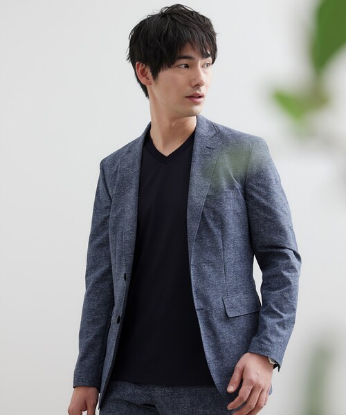 TAKEO KIKUCHI(タケオキクチ)の「テーラードジャージ Vネック(Tシャツ/カットソー・メンズ・ブラック/ホワイト/ネイビー・03/01/02/04/05)」の20枚目の写真