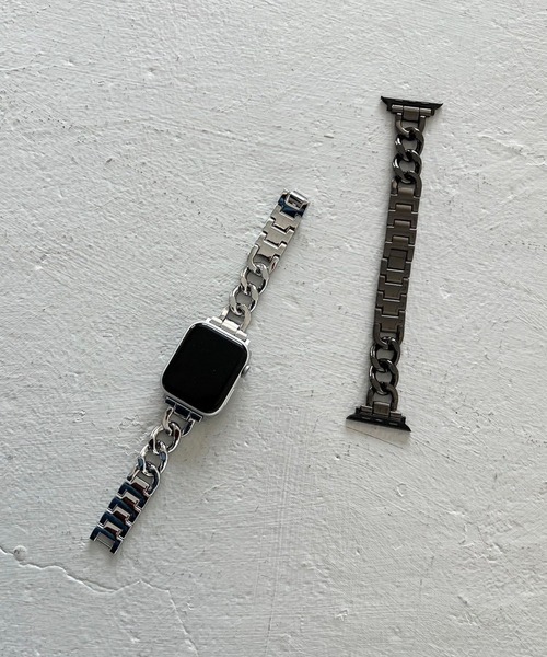 Me%(ミィパーセント)の「【ステンレス】AppleWatchチェーンバンド 326032(デジタル腕時計・レディース・ブラック/シルバー・MEDIUM)」の3枚目の写真