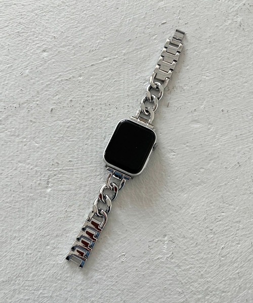 Me%(ミィパーセント)の「【ステンレス】AppleWatchチェーンバンド 326032(デジタル腕時計・レディース・ブラック/シルバー・MEDIUM)」の5枚目の写真