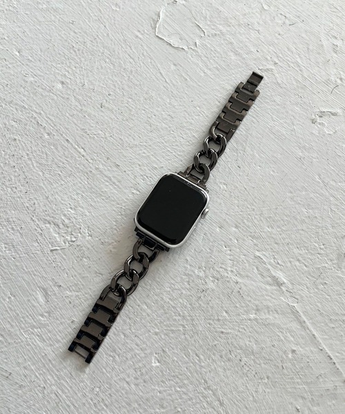 Me%(ミィパーセント)の「【ステンレス】AppleWatchチェーンバンド 326032(デジタル腕時計・レディース・ブラック/シルバー・MEDIUM)」の7枚目の写真