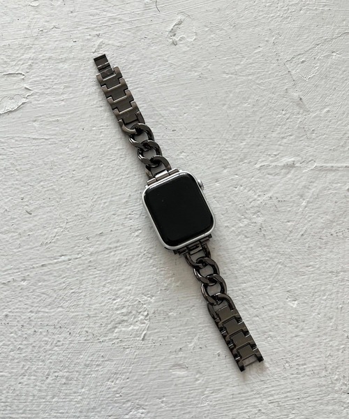 Me%(ミィパーセント)の「【ステンレス】AppleWatchチェーンバンド 326032(デジタル腕時計・レディース・ブラック/シルバー・MEDIUM)」の8枚目の写真
