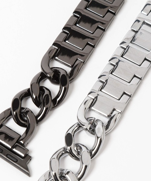 Me%(ミィパーセント)の「【ステンレス】AppleWatchチェーンバンド 326032(デジタル腕時計・レディース・ブラック/シルバー・MEDIUM)」の19枚目の写真