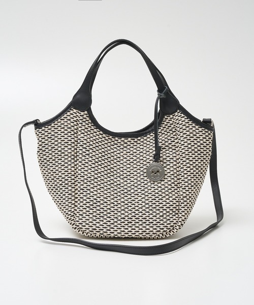 marco masi（マルコマージ）の「【MARCO MASI】別注 レザーハンドル ラフィア 2WAYトートバッグ M（かごバッグ・レディース・ブラック/ライトグレー/ベージュ・M）」の22枚目の写真