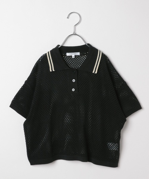 GLOBAL WORK（グローバルワーク）の「洗えるメッシュニットポロ半袖/329311（ニット/セーター・キッズ・ブラック/アイボリー・160cm/150cm/140cm/130cm）」の21枚目の写真
