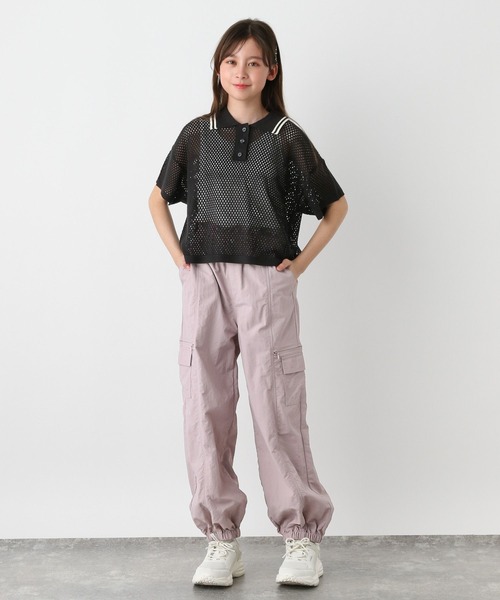 GLOBAL WORK（グローバルワーク）の「洗えるメッシュニットポロ半袖/329311（ニット/セーター・キッズ・ブラック/アイボリー・160cm/150cm/140cm/130cm）」の10枚目の写真