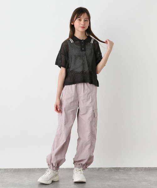 GLOBAL WORK（グローバルワーク）の「洗えるメッシュニットポロ半袖/329311（ニット/セーター・キッズ・ブラック/アイボリー・160cm/150cm/140cm/130cm）」の11枚目の写真