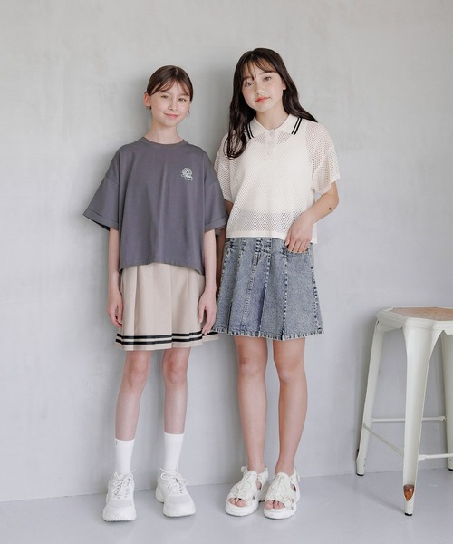 GLOBAL WORK（グローバルワーク）の「洗えるメッシュニットポロ半袖/329311（ニット/セーター・キッズ・ブラック/アイボリー・160cm/150cm/140cm/130cm）」の16枚目の写真