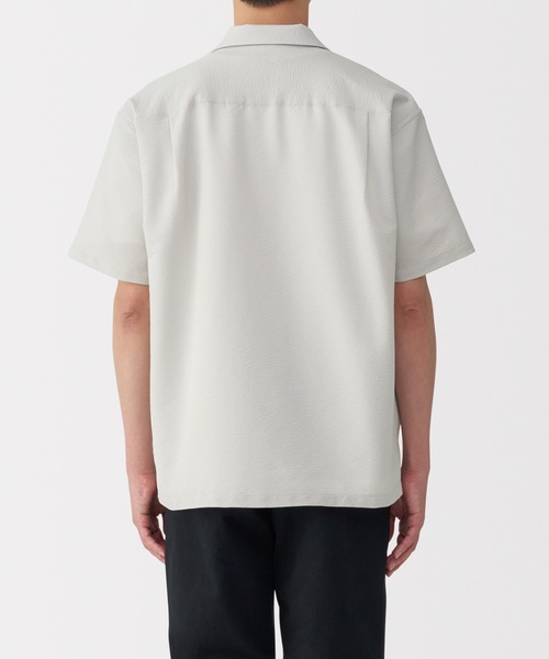 無印良品（ムジルシリョウヒン）の「紳士　風を通すストレッチサッカーオープンカラー半袖シャツ（シャツ/ブラウス・メンズ・ダークネイビー/ライトグレー/ライトブルー/ブラック・S/M/L/XL）」の16枚目の写真