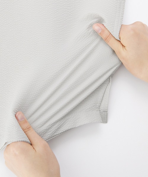 無印良品（ムジルシリョウヒン）の「紳士　風を通すストレッチサッカーオープンカラー半袖シャツ（シャツ/ブラウス・メンズ・ダークネイビー/ライトグレー/ライトブルー/ブラック・S/M/L/XL）」の21枚目の写真