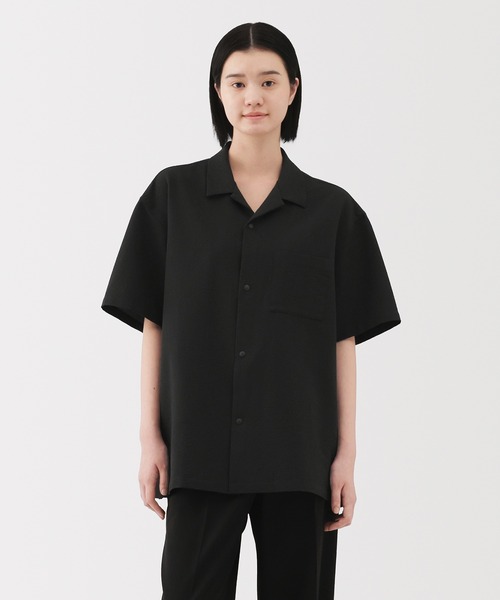 無印良品（ムジルシリョウヒン）の「紳士　風を通すストレッチサッカーオープンカラー半袖シャツ（シャツ/ブラウス・メンズ・ダークネイビー/ライトグレー/ライトブルー/ブラック・S/M/L/XL）」の5枚目の写真