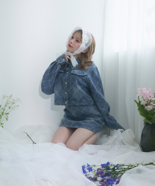 TITTY&CO.（ティティーアンドコー）の「チェック柄デニムセットアップ（セットアップ・レディース・ブルー・FREE）」の9枚目の写真