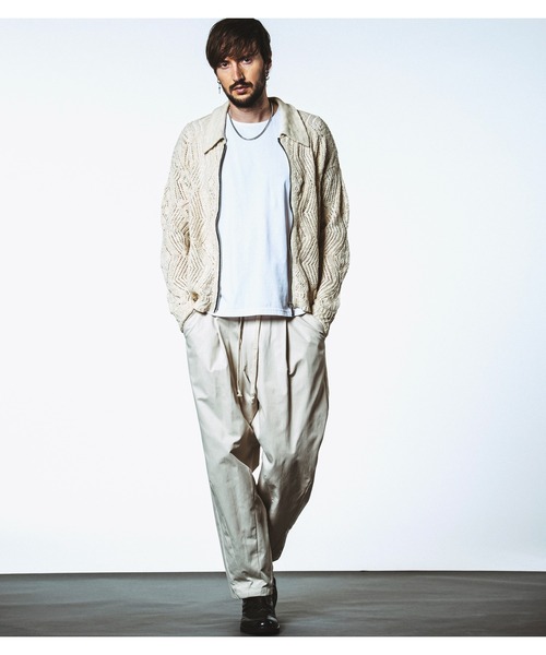 NO ID.（ノーアイディ）の「【NO ID.】Sheer Knit Zip Shirt Blouson / シアー ニット ジップ シャツ ブルゾン（ブルゾン・メンズ・ブラック/アイボリー/ブルー・ONE SIZE）」の5枚目の写真