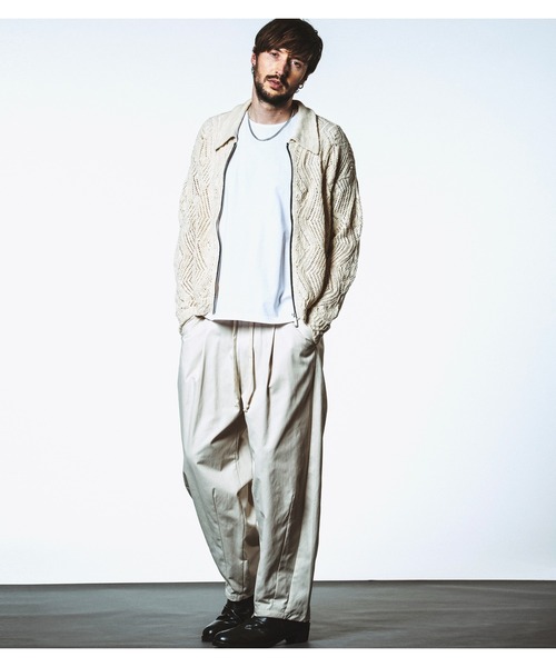NO ID.（ノーアイディ）の「【NO ID.】Sheer Knit Zip Shirt Blouson / シアー ニット ジップ シャツ ブルゾン（ブルゾン・メンズ・ブラック/アイボリー/ブルー・ONE SIZE）」の7枚目の写真