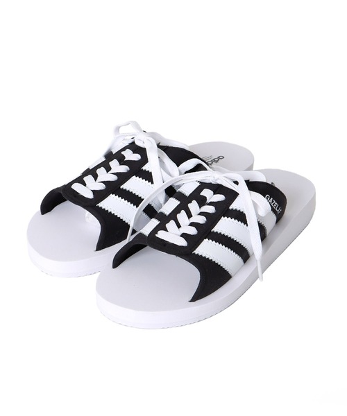 adidas Originals（アディダスオリジナルス）の「【WEB限定販売】adidas originals / GAZELLE BEACH W(アディダスオリジナルス ガゼルビーチスライド  NQZ22 JQ7421 JQ7423)（サンダル・レディース・ブラック/ホワイト・24.5㎝/23.5cm）」の14枚目の写真
