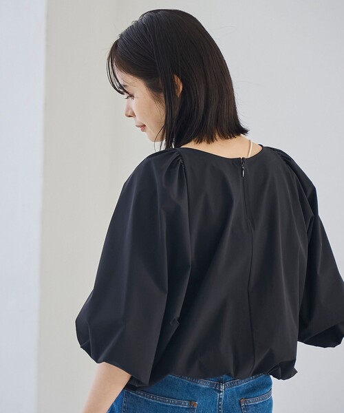 RONEL(ロネル)の「【はっ水//防しわ/ストレッチ/接触冷感】ボーダレス バルーン ブラウス(シャツ/ブラウス・レディース・ブラック/ライトグレー・S/M)」の8枚目の写真
