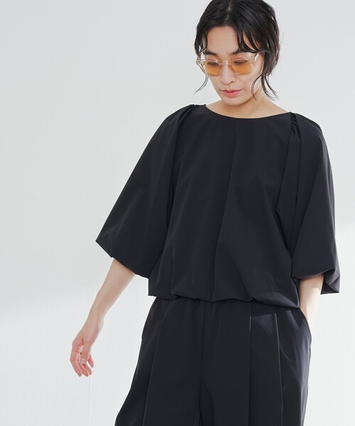 RONEL(ロネル)の「【はっ水//防しわ/ストレッチ/接触冷感】ボーダレス バルーン ブラウス(シャツ/ブラウス・レディース・ブラック/ライトグレー・S/M)」の11枚目の写真