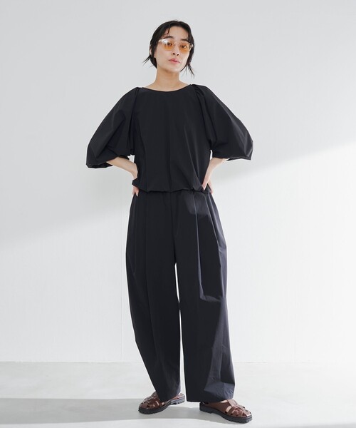 RONEL(ロネル)の「【はっ水//防しわ/ストレッチ/接触冷感】ボーダレス バルーン ブラウス(シャツ/ブラウス・レディース・ブラック/ライトグレー・S/M)」の12枚目の写真